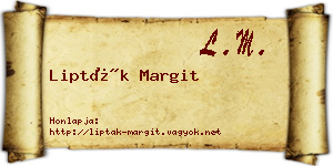 Lipták Margit névjegykártya